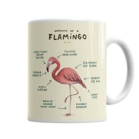 Baskı Dükkanı KB1335 Bir Flamingo Anatomisi Porselen Kupa Bardak