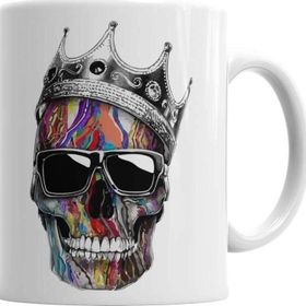 Baskı Dükkanı KB1426 Caveira King Porselen Kupa Bardak