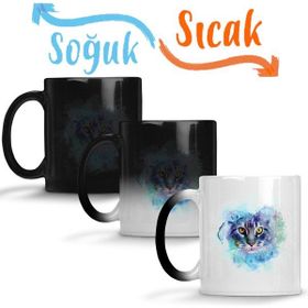Baskı Dükkanı KB1436 Cat Color Kedi Porselen Kupa Bardak