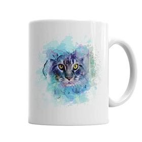 Baskı Dükkanı KB1436 Cat Color Kedi Porselen Kupa Bardak