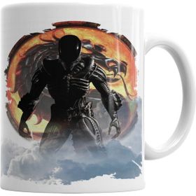 Baskı Dükkanı KB1443 Alien Mortal Kombat Gamer Games Porselen Kupa Bardak
