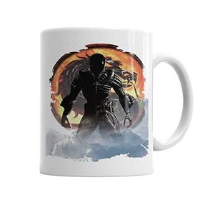 Baskı Dükkanı KB1443 Alien Mortal Kombat Gamer Games Porselen Kupa Bardak