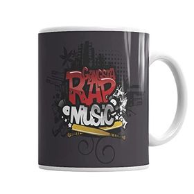 Baskı Dükkanı KB1515 Gangsta Rap Music Müzik Porselen Kupa Bardak