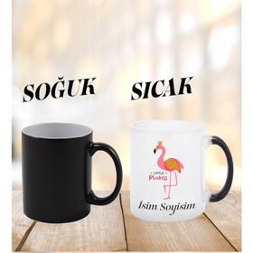Baskı Dükkanı KB1530 Flamingo Flamingolar Porselen Kupa Bardak