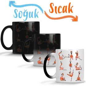 Baskı Dükkanı KB1531 Flamingo Yoga Porselen Kupa Bardak