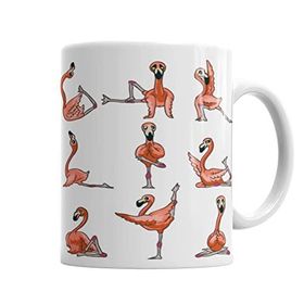 Baskı Dükkanı KB1531 Flamingo Yoga Porselen Kupa Bardak