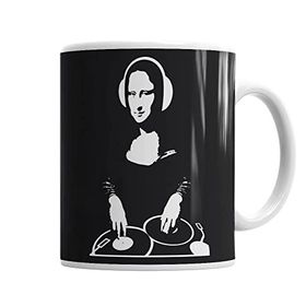 Baskı Dükkanı KB1565 Dj Mona Lisa Porselen Kupa Bardak