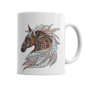 Baskı Dükkanı KB1599 Color Horse Porselen Kupa Bardak