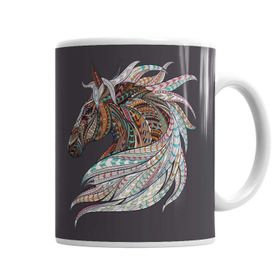 Baskı Dükkanı KB1599 Color Horse Porselen Kupa Bardak