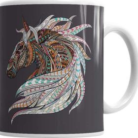 Baskı Dükkanı KB1599 Color Horse Porselen Kupa Bardak
