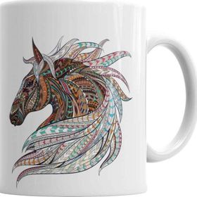 Baskı Dükkanı KB1599 Color Horse Porselen Kupa Bardak