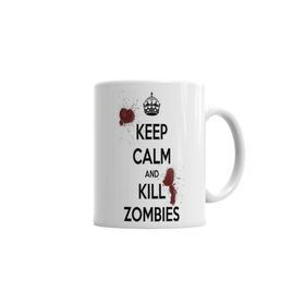 Baskı Dükkanı KB1628 Kill Zombies Twd Porselen Kupa Bardak