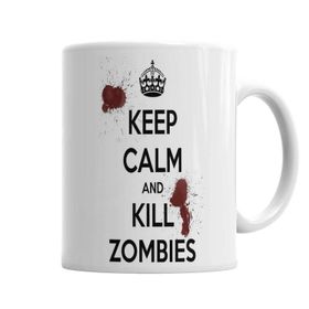 Baskı Dükkanı KB1628 Kill Zombies Twd Porselen Kupa Bardak