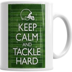 Baskı Dükkanı KB1631 Keep Calm And Tackle Hard Football Porselen Kupa Bardak