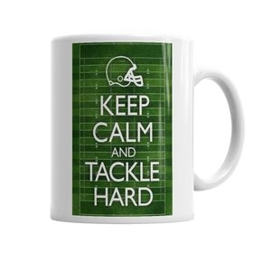 Baskı Dükkanı KB1631 Keep Calm And Tackle Hard Football Porselen Kupa Bardak