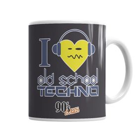 Baskı Dükkanı KB1654 I Love Techno Porselen Kupa Bardak