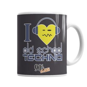 Baskı Dükkanı KB1654 I Love Techno Porselen Kupa Bardak