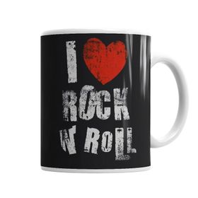 Baskı Dükkanı KB1656 I Love Rock In Roll Porselen Kupa Bardak