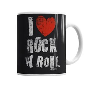 Baskı Dükkanı KB1656 I Love Rock In Roll Porselen Kupa Bardak