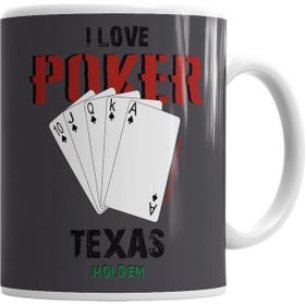 Baskı Dükkanı KB1657 I Love Poker Porselen Kupa Bardak