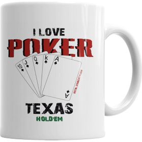 Baskı Dükkanı KB1657 I Love Poker Porselen Kupa Bardak