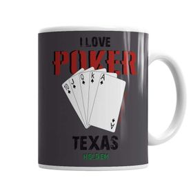 Baskı Dükkanı KB1657 I Love Poker Porselen Kupa Bardak