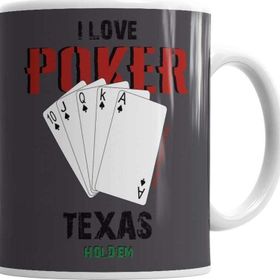 Baskı Dükkanı KB1657 I Love Poker Porselen Kupa Bardak