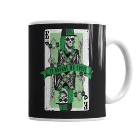 Baskı Dükkanı KB1701 Playing Card Skull Porselen Kupa Bardak
