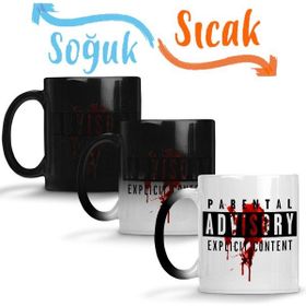 Baskı Dükkanı KB1715 Parental Advisory Explicit Content Porselen Kupa Bardak