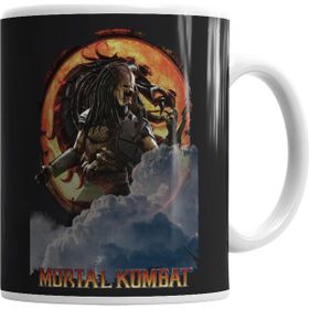 Baskı Dükkanı KB1752 Mortal Kombat Predador Game Porselen Kupa Bardak