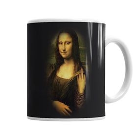 Baskı Dükkanı KB1759 Mona Lisa Obscena Porselen Kupa Bardak