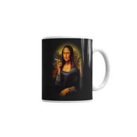 Baskı Dükkanı KB1761 Mona Lisa Cigarette Porselen Kupa Bardak
