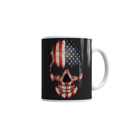 Baskı Dükkanı KB1820 Skull Usa Porselen Kupa Bardak