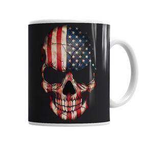 Baskı Dükkanı KB1820 Skull Usa Porselen Kupa Bardak