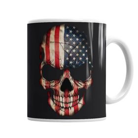 Baskı Dükkanı KB1820 Skull Usa Porselen Kupa Bardak