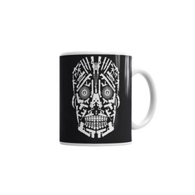 Baskı Dükkanı KB1823 Skull Gun White Porselen Kupa Bardak