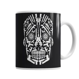 Baskı Dükkanı KB1823 Skull Gun White Porselen Kupa Bardak