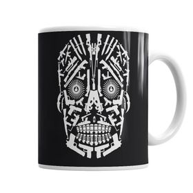 Baskı Dükkanı KB1823 Skull Gun White Porselen Kupa Bardak