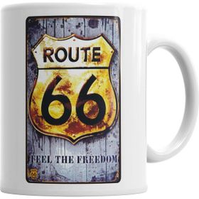 Baskı Dükkanı KB1850 Rota 66 Freedom Porselen Kupa Bardak