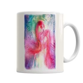Baskı Dükkanı KB1866 Retko Flamingo Porselen Kupa Bardak