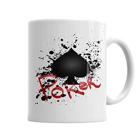 Baskı Dükkanı KB1899 Poker Splatter Porselen Kupa Bardak