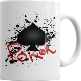 Baskı Dükkanı KB1899 Poker Splatter Porselen Kupa Bardak