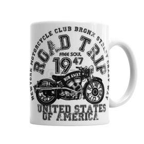 Baskı Dükkanı KB1902 Vintage Motosiklet Porselen Kupa Bardak