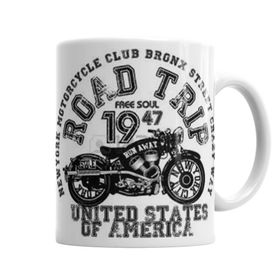 Baskı Dükkanı KB1902 Vintage Motosiklet Porselen Kupa Bardak
