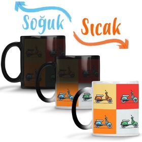 Baskı Dükkanı KB1909 Vespa Porselen Kupa Bardak