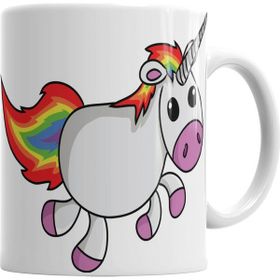 Baskı Dükkanı KB1928 Unicorn Anime Cartoon Sevimli Cute Rainbow Kupa Bardak
