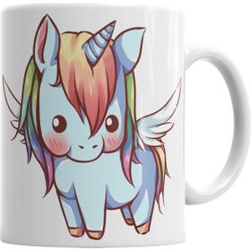 Baskı Dükkanı KB1929 Unicorn Anime Cartoon Sevimli Cute Porselen Kupa Bardak