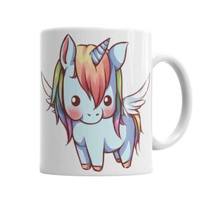 Baskı Dükkanı KB1929 Unicorn Anime Cartoon Sevimli Cute Porselen Kupa Bardak