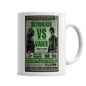 Baskı Dükkanı KB1996 Star Wars Skywalker Ve Vader Porselen Kupa Bardak