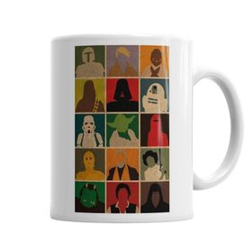 Baskı Dükkanı KB1999 Star Wars Personagens Porselen Kupa Bardak